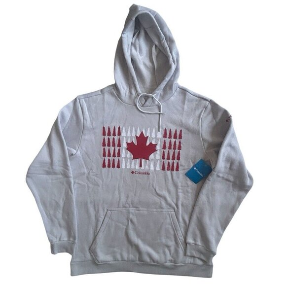 Columbia Men's Country Logo Hoodie Nimbus Grey Canada Flag Timberline Medium - Picture 1 of 13